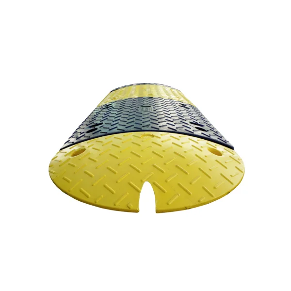 Retardér – kabelový přejezd 25 km/h, 40t, sada 2 ks, koncový díl – 250×430×60 mm, černá | žlutá